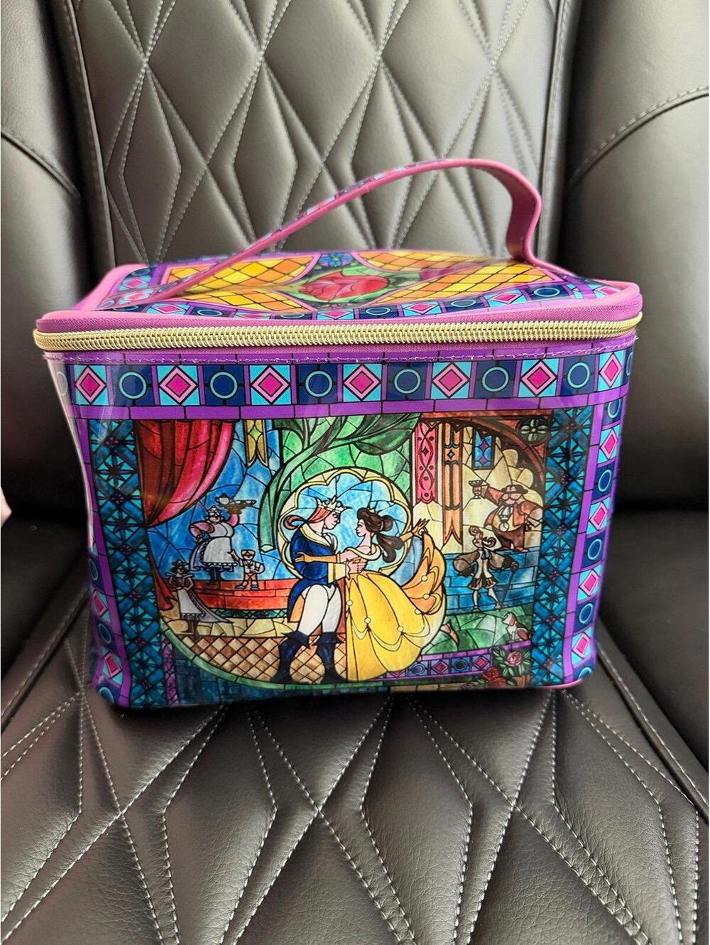 Disney Beauty and the Beast Stained Glass Cosmetic Case NWT - Picture 5 of 5
